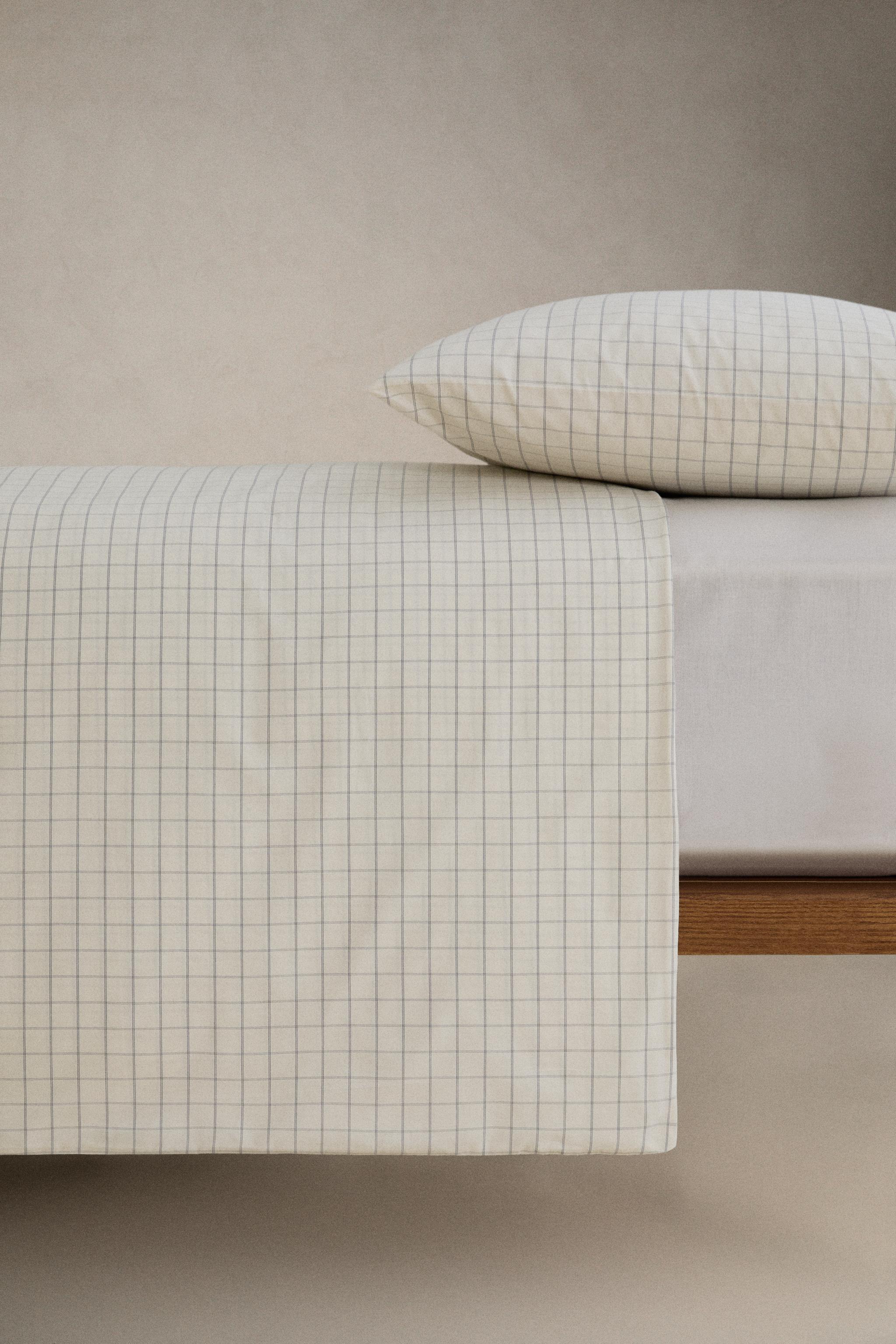 CHECKED COTTON DUVET COVER